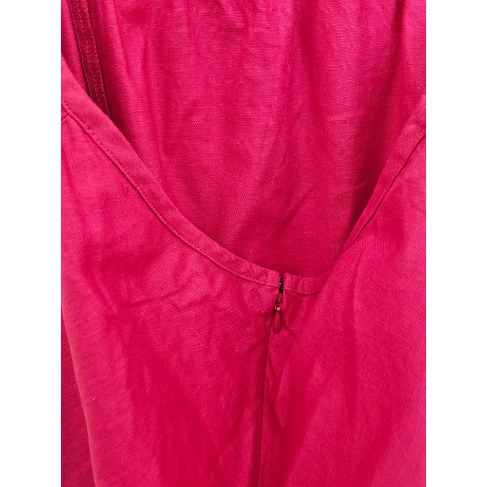 Banana Republic Pink Linen Blend Cutout Midi Dress Womens Petite 8 Pockets - Picture 6 of 7